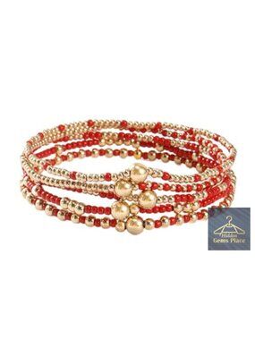 Multilayer Resin Beaded Stackable Bracelets Set Stretch Bracelets Friendship